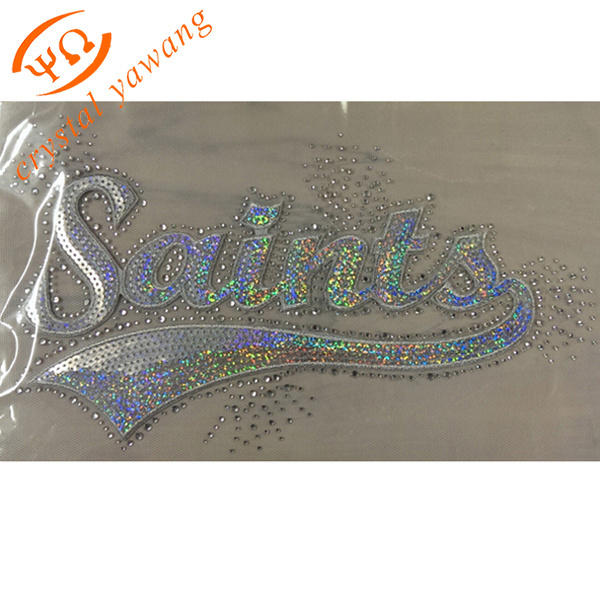 saint's rhinestone sequin appliques fashion  patches for clothes