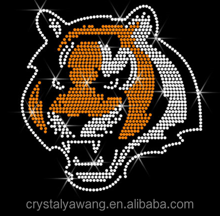 Hot sale custom tiger rhinestone transfer wholesale