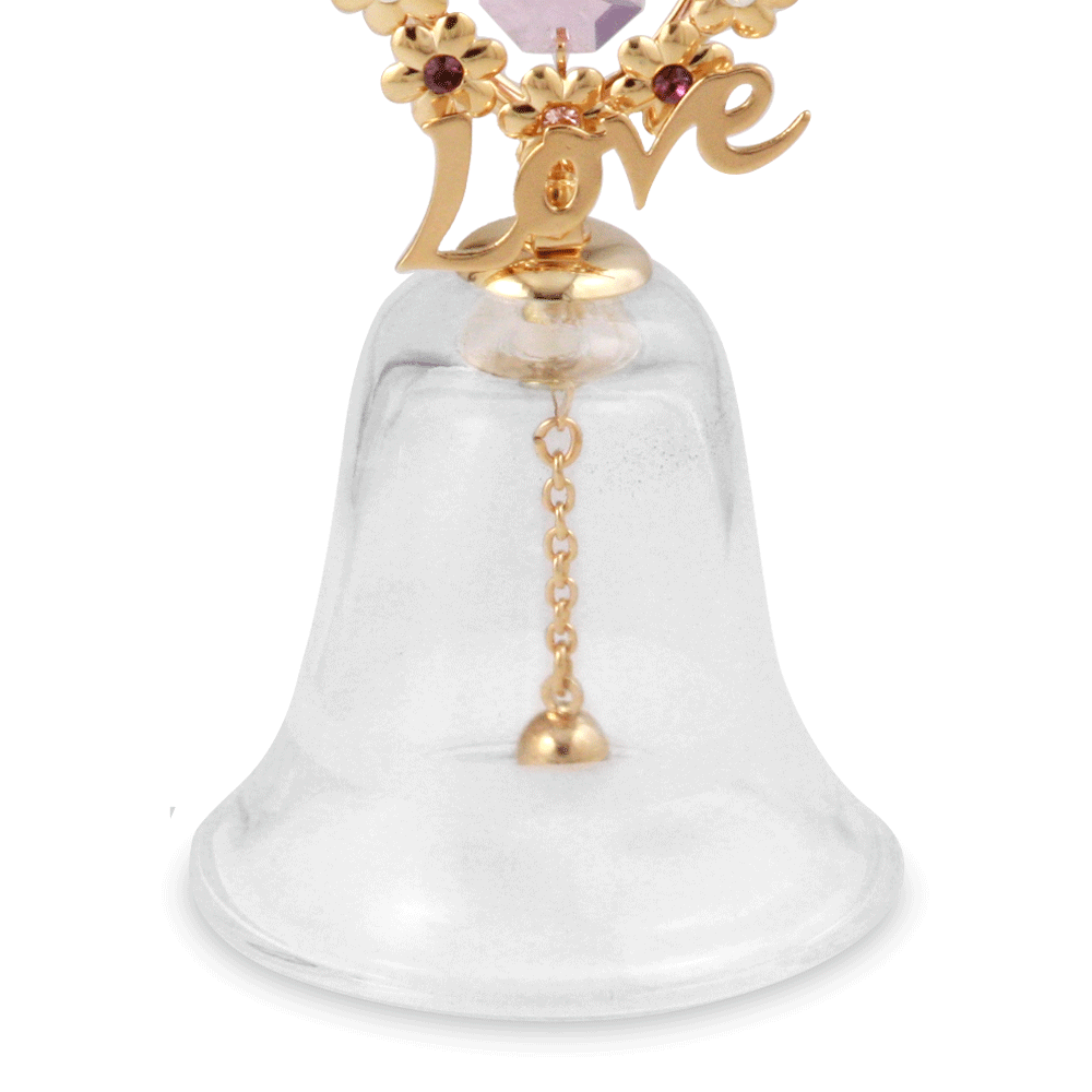 Crystocraft Classic Glass Bell decorated with Brilliant Cut Crystals Christmas Ornament wholesale