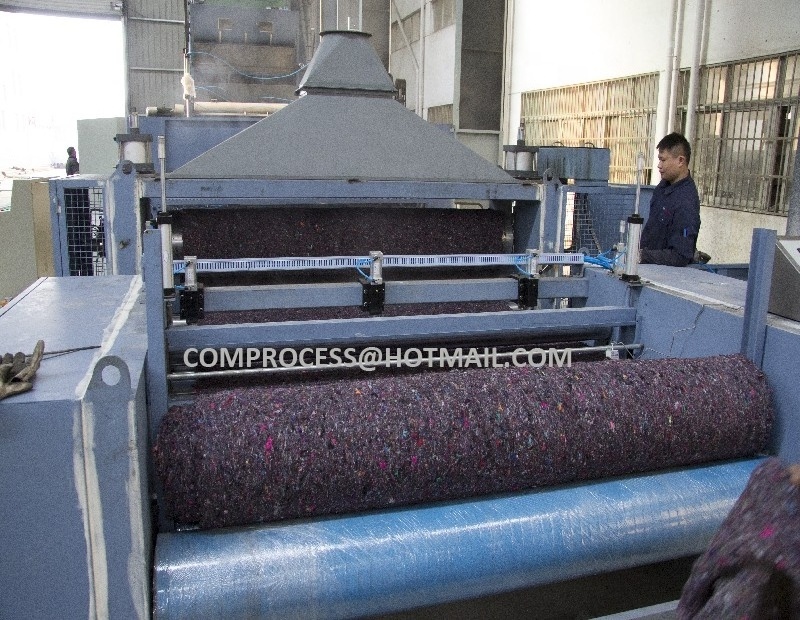 Thermal bonded recycled felt making machine