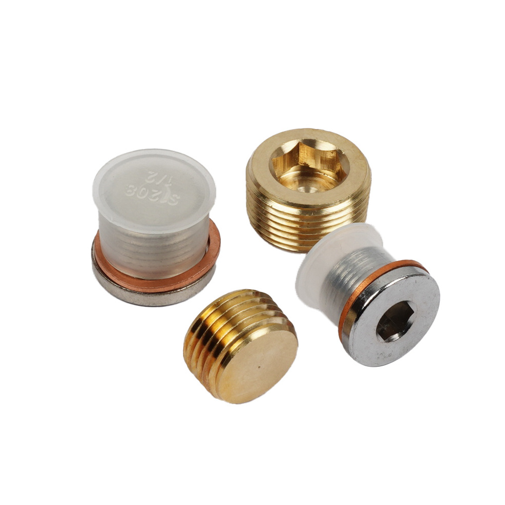 Internal Hex Thread Socket Mold Cooling Water Round Pipe Brass Hollow Hex Plug Throat Plug