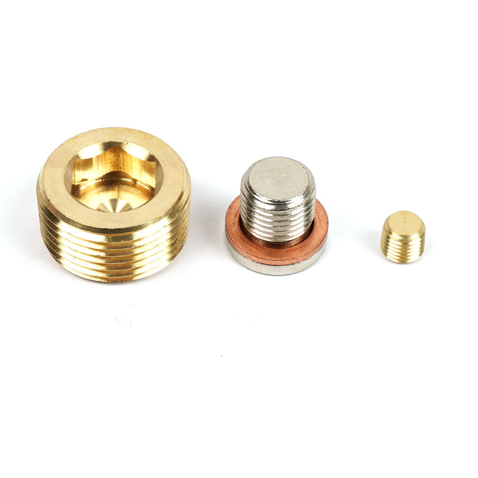 Internal Hex Thread Socket Mold Cooling Water Round Pipe Brass Hollow Hex Plug Throat Plug