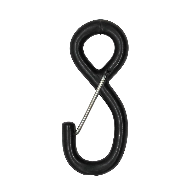 S Black Metal Pvc coated S Stainless Steel Snap Hook And Loop