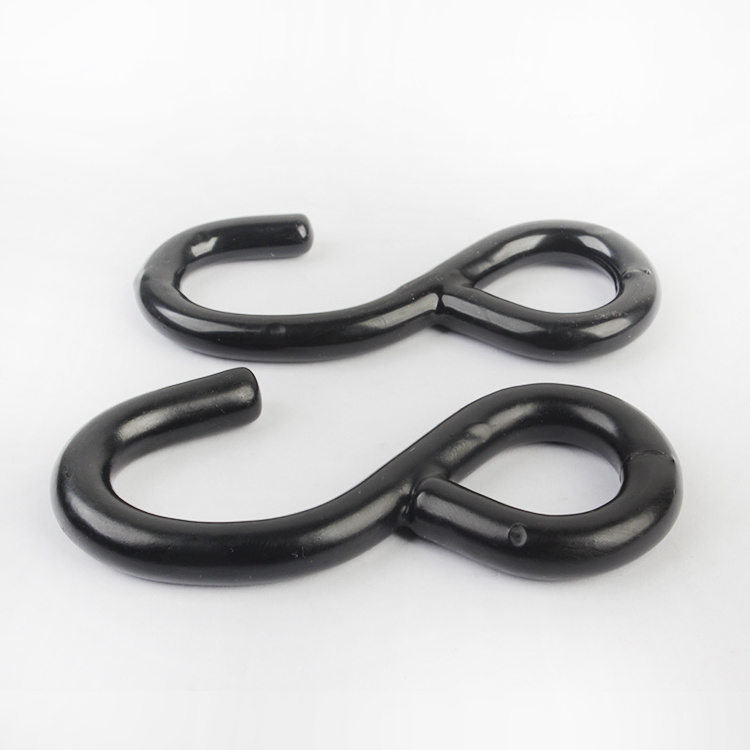 S Black Metal Pvc coated S Stainless Steel Snap Hook And Loop