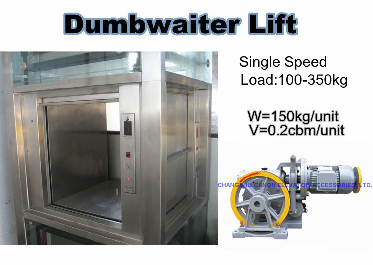 Kitchen elevator Single Speed Dumbwaiter Lift traction machine/ motor