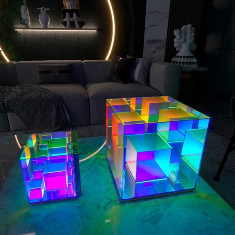 New design USB Cube Magic Cube small night light 3D Acrylic Desk Lamp decorative LED table lamp