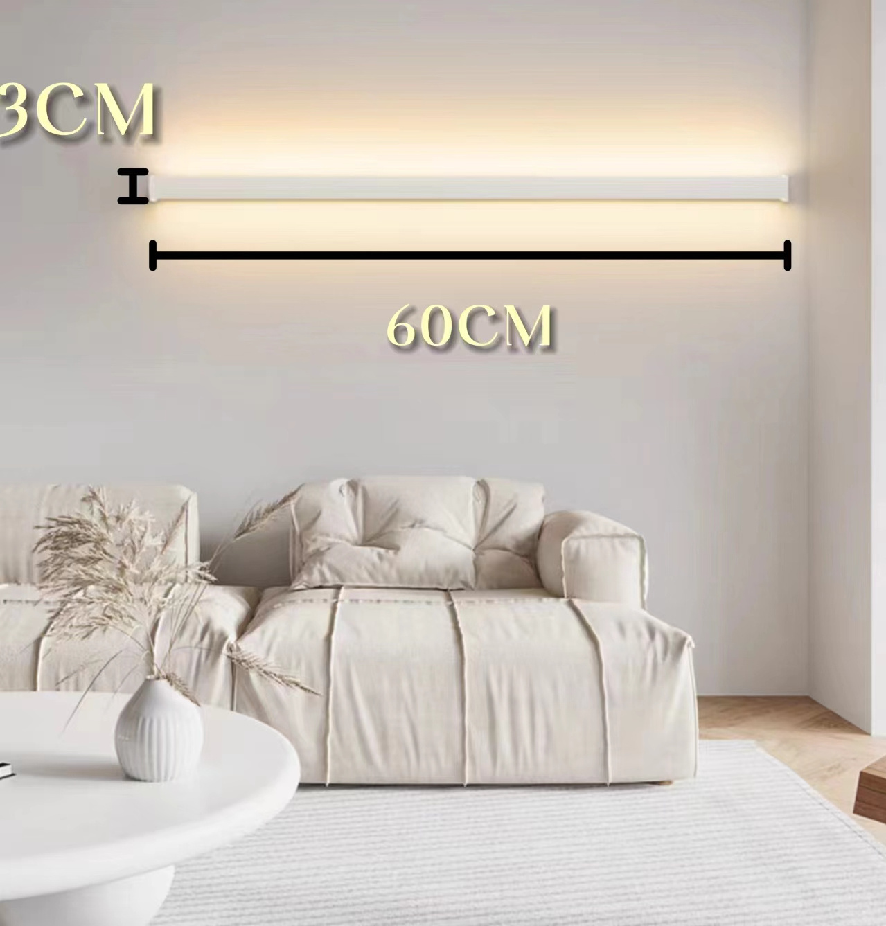 New Lighting Design 110V Modern  Aluminum PC Black White Indoor Bedroom LED Linear Wall Light