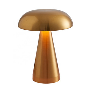 LED hotel  metal table lamp bedroom side mushroom table lamps with wireless charging night light