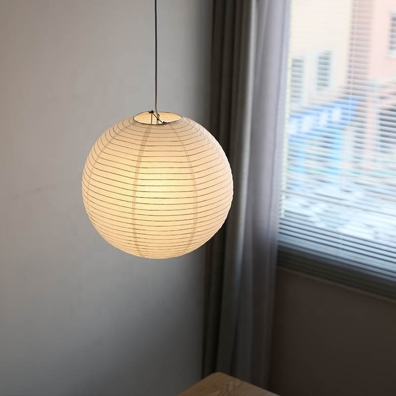 Warehouse Nordic Paper lampshade indoor lighting  40cm 50cm 60cm 80cm ball modern decorative led chandelier for home