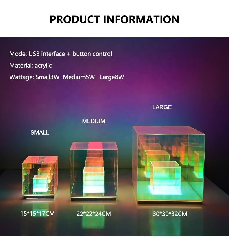 RGB magic cube desk lighting living room sofa LED night light Acrylic decorative table  lamp