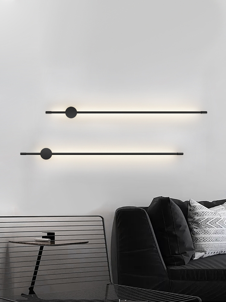 Nordic modern Simple rgb led strip lights Wall Light Indoor Black Line wall lamps Sconce Stair Lamp