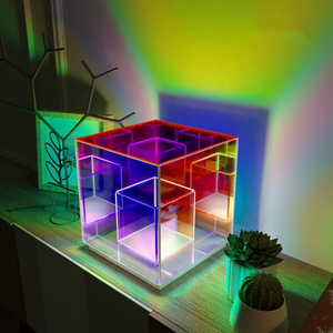 Decorative magic cube LED Night Light Acrylic USB colorful Desk Atmosphere Table lamp for home decor Gift