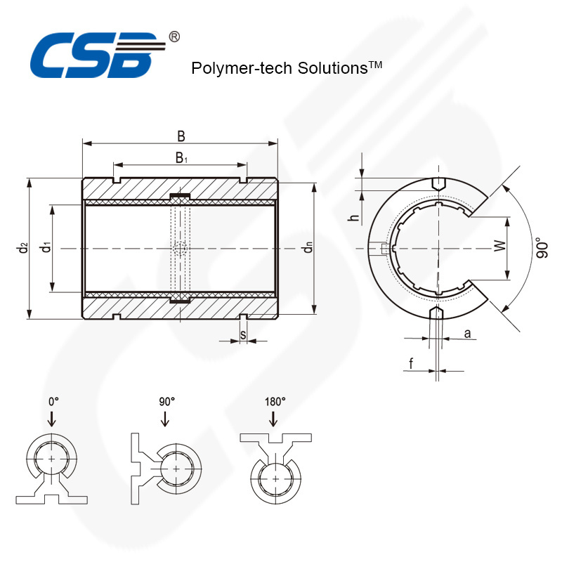 high wear resistant plastic linear bearing high strength LIN-11K Plastic linear bearing liners