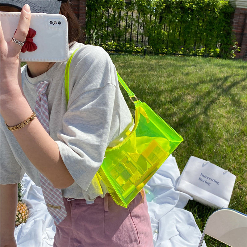 Wholesales Pvc Clear Ladies Shoulder Armpit Bags Transparent Women Dumpling Hand Bags Jelly Purses And Handbags For Women Bags