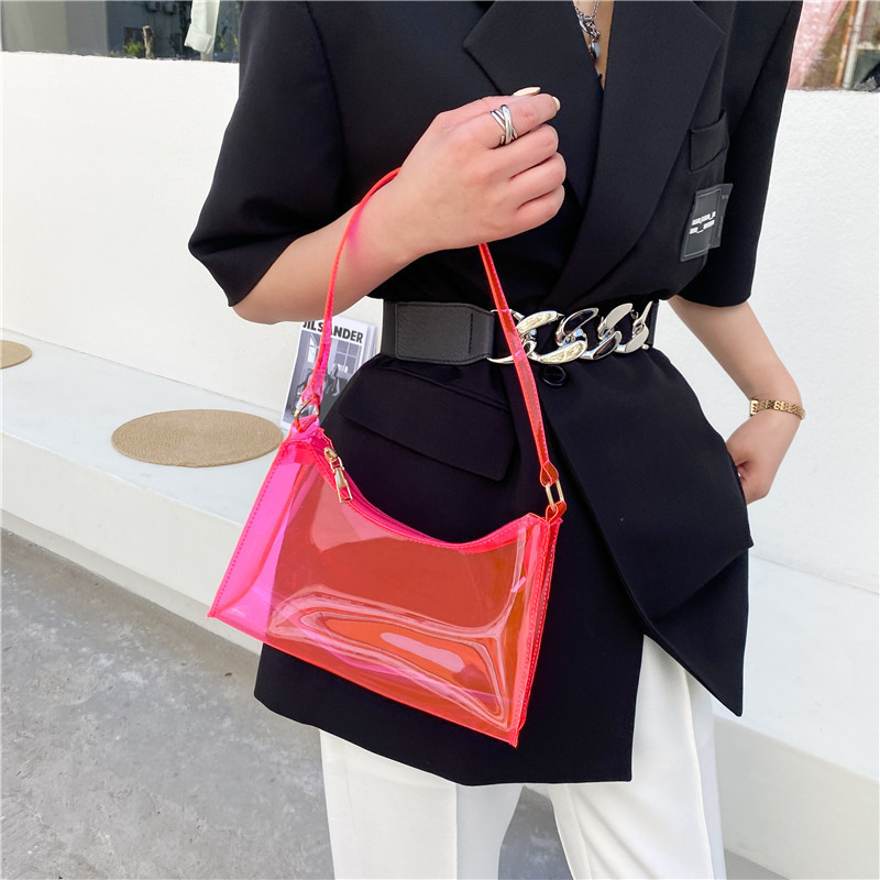 Wholesales Pvc Clear Ladies Shoulder Armpit Bags Transparent Women Dumpling Hand Bags Jelly Purses And Handbags For Women Bags