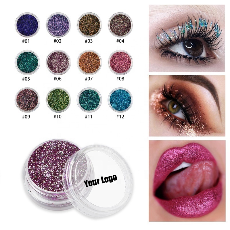 Cosmetics Private Label Pigment Color Changing Glitter  Eyeshadow Cosmetic Grade Face And Body Personalized Loose Glitter