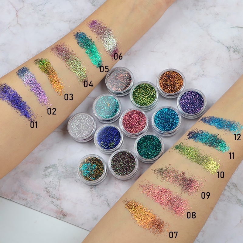 Cosmetics Private Label Pigment Color Changing Glitter  Eyeshadow Cosmetic Grade Face And Body Personalized Loose Glitter