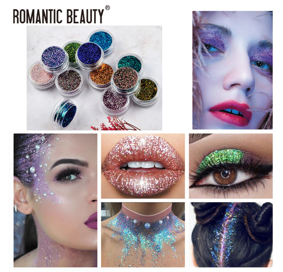 Cosmetics Private Label Pigment Color Changing Glitter  Eyeshadow Cosmetic Grade Face And Body Personalized Loose Glitter