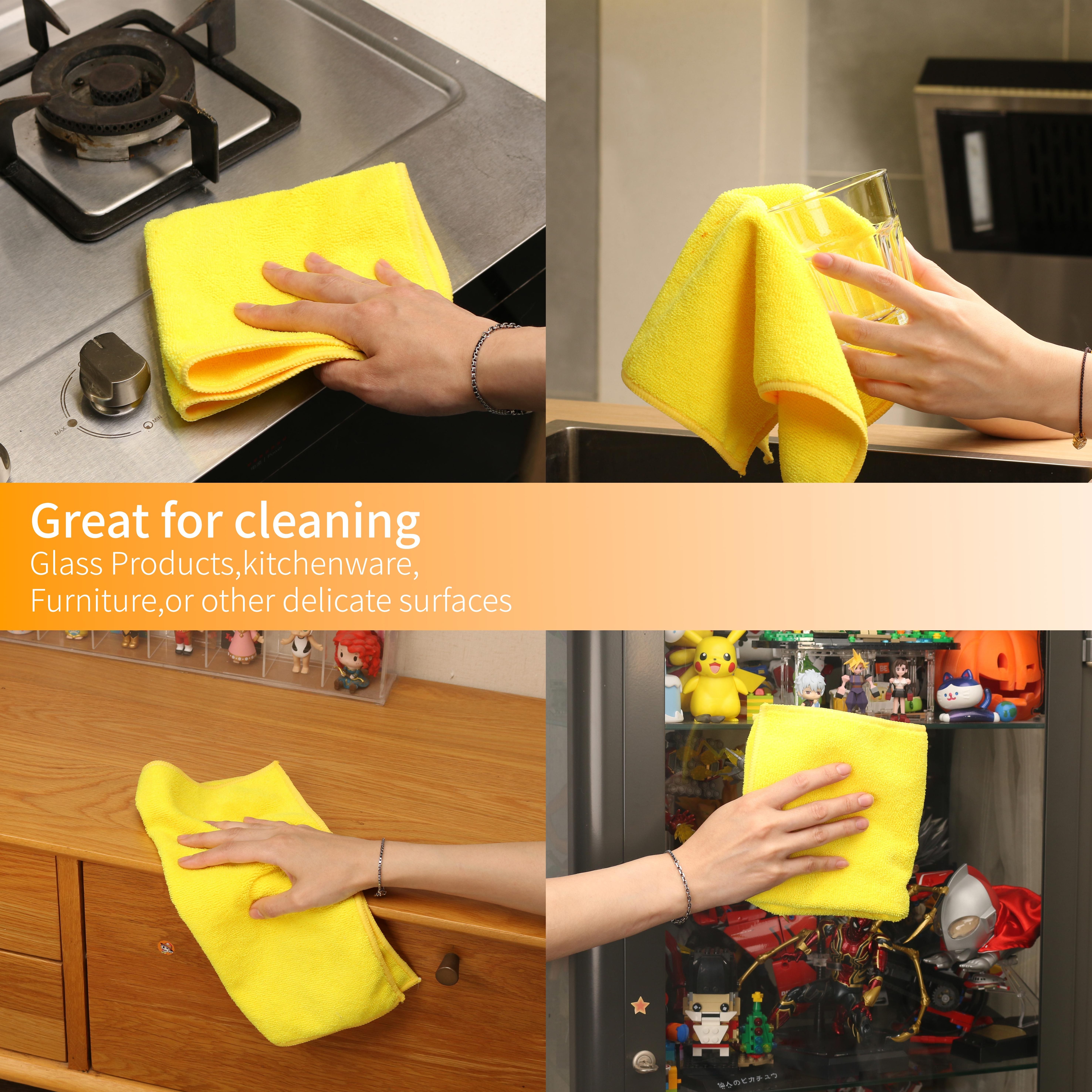 Soft Lint Free Kitchen Washing Towel Not Contaminated Oil Strong Water Absorbent Dish Rag Microfiber Cleaning Cloth