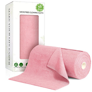 Microfiber Cleaning Cloth Roll Tear Up Towels 45Pck  For Kitchen Car Glass Window Dishes Drying Cloth