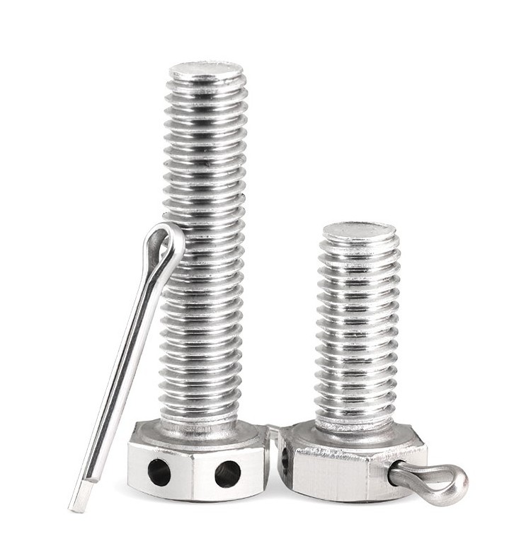 304 stainless steel head Mechanical screws bolt with hole in head bolt with wire hole bolt with cotter pin hole