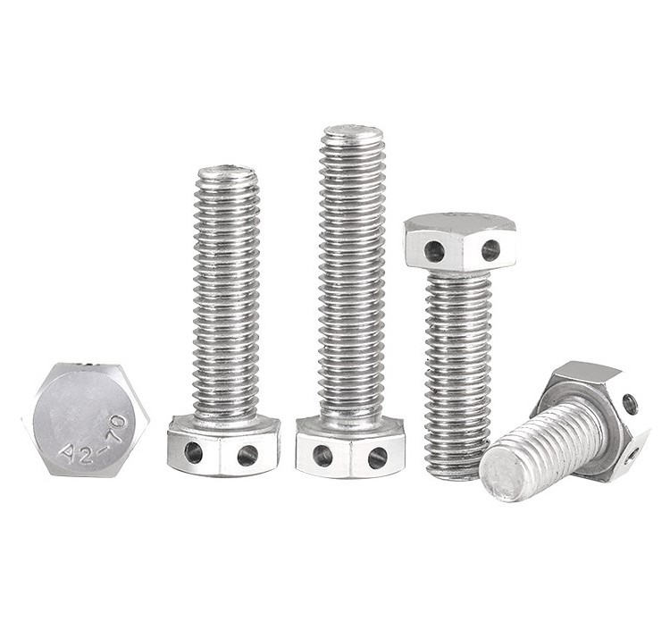 304 stainless steel head Mechanical screws bolt with hole in head bolt with wire hole bolt with cotter pin hole