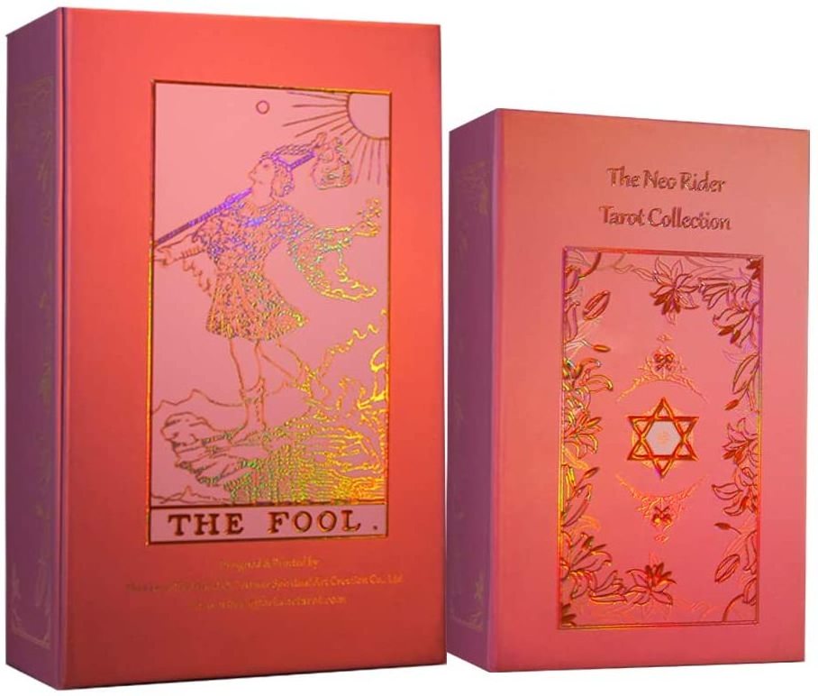 Custom Printing Tarot Deck 78 Cards/Tarot Card Set Learning Oracle Pink Tarot Cards And Guidebook