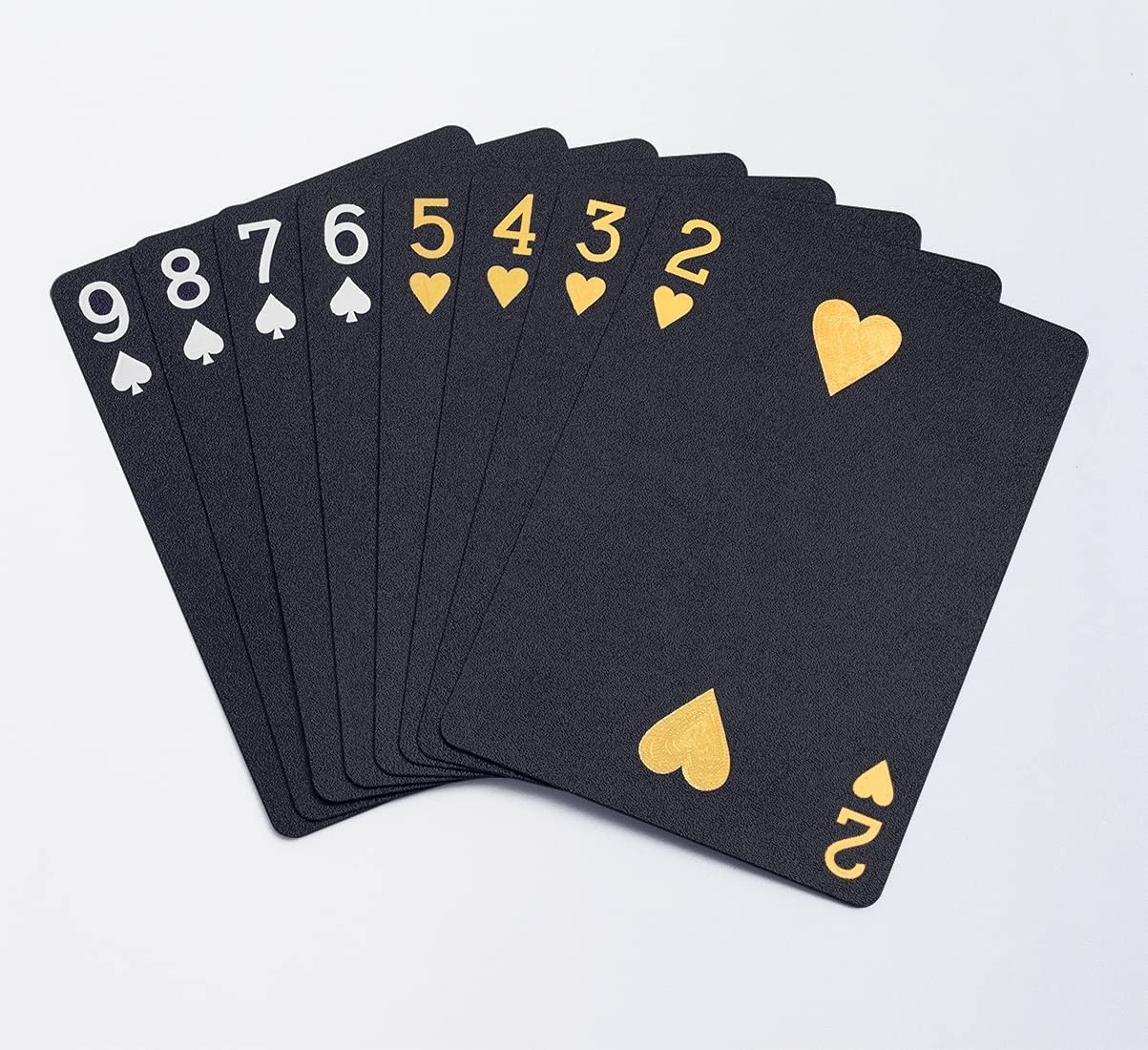 Custom Printing Casino PVC Poker Cards Waterproof Black Gold Playing Cards With Pp Plastic Box