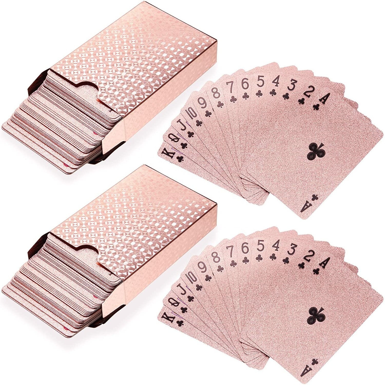 Luxury Custom Rose Gold Poker Card Waterproof Plastic Professional Poker Playing Cards