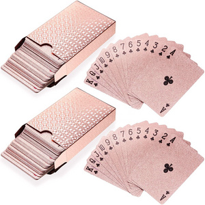 Luxury Custom Rose Gold Poker Card Waterproof Plastic Professional Poker Playing Cards