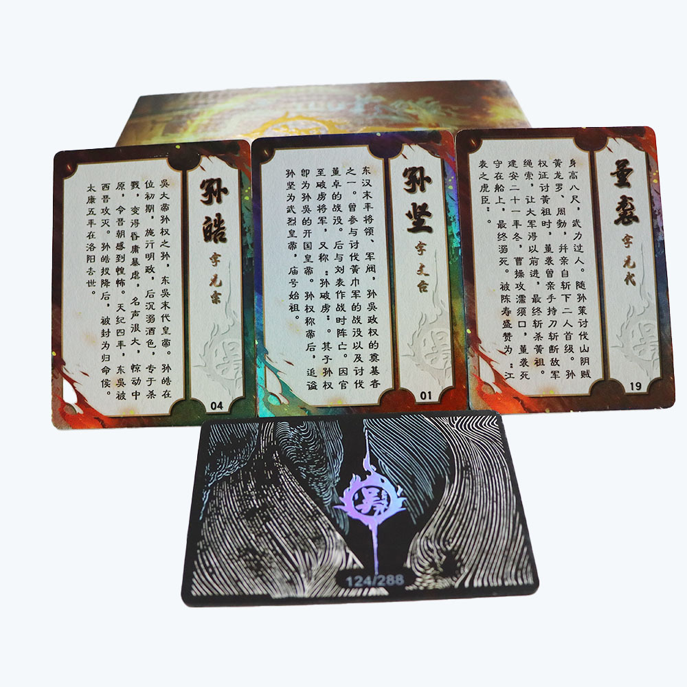 Free Sample Collectible Card Games Printing Custom UV Trading Card 50 TCG One Piece With Book Shape Box