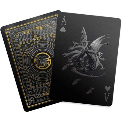 New Casino Cards Custom Gold Silver Stamping Plastic PVC Poker Waterproof Black Playing Cards