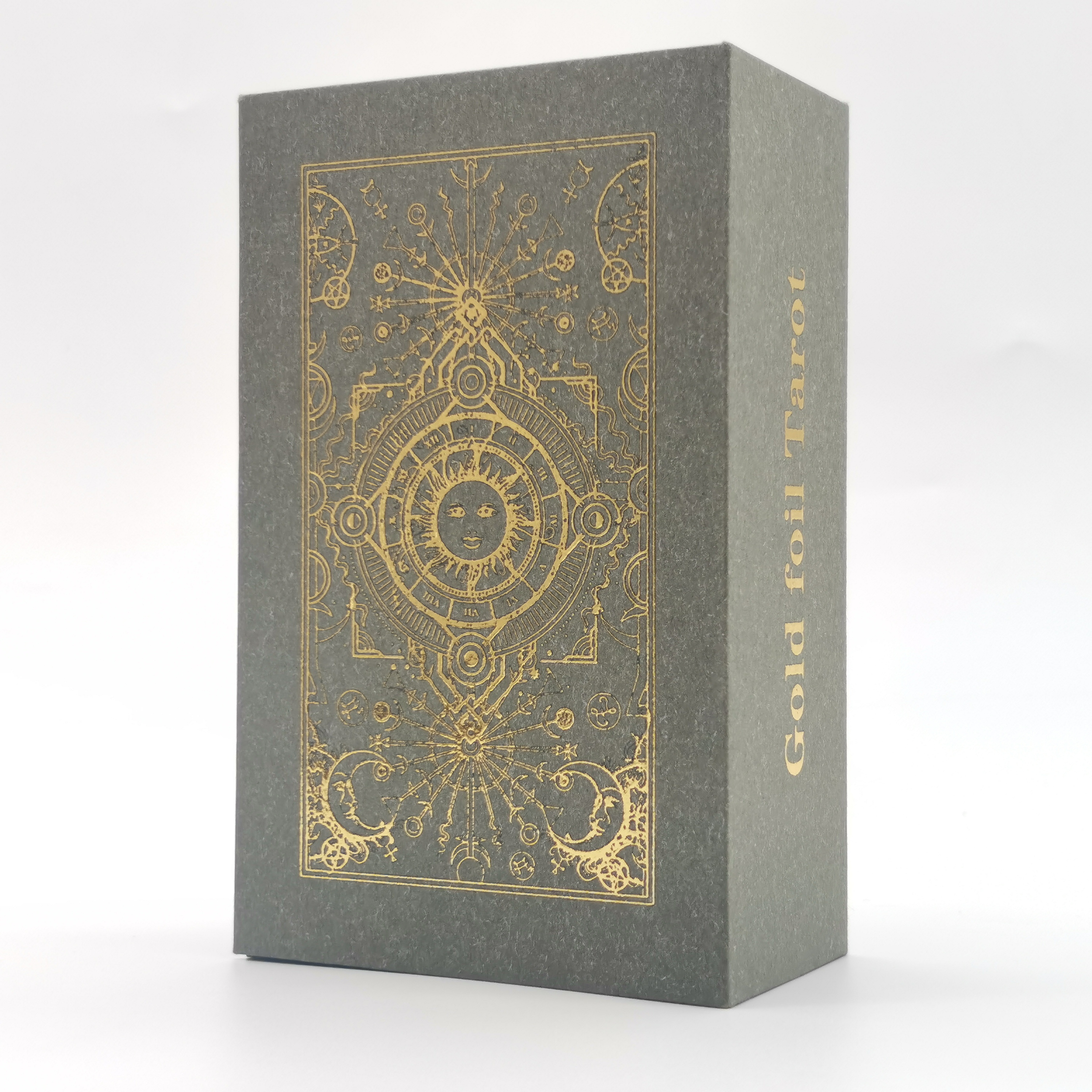 Custom Printing Gold Foil Mystical Sense Mini Tarot Cards Major Oracle Cards With Guidebook & Box