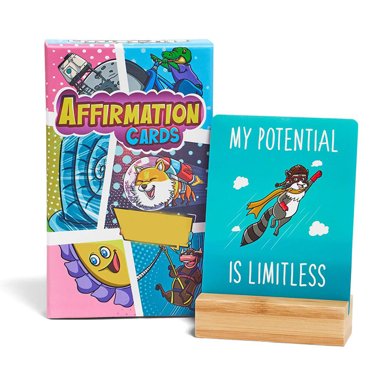 Custom Eco-friendly Affirmation Cards Printing Bulk Daily Positive Messages Inspirational Deck For Kids