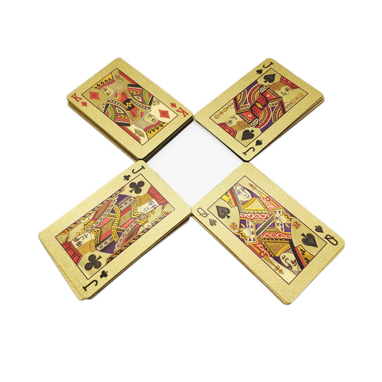 Custom 24K Golden $100 dollar bills Gold Stamping Plastic PVC Poker Smooth Waterproof Gold Plated Durable Playing Card