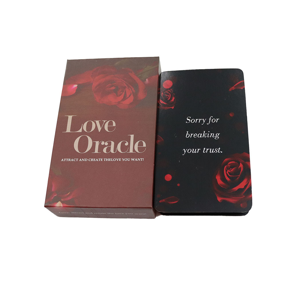 Custom Paper Tarot Cards High Quality Printing Luxury Magical Red Oracle Card In Spanish