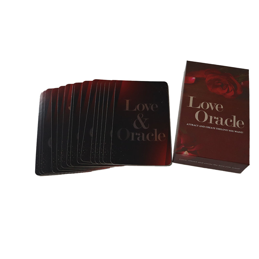 Custom Paper Tarot Cards High Quality Printing Luxury Magical Red Oracle Card In Spanish