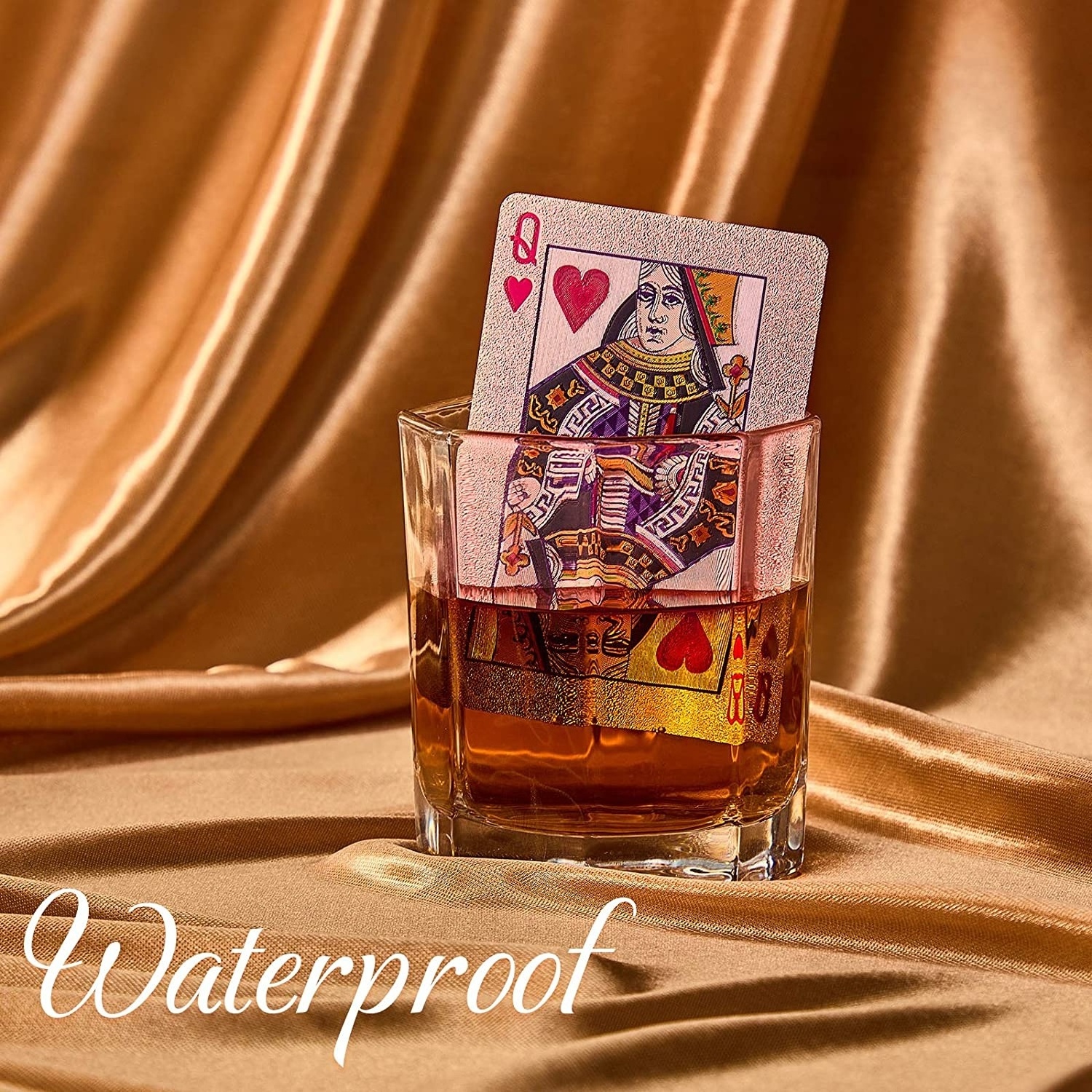 Luxury Custom Rose Gold Poker Card Waterproof Plastic Professional Poker Playing Cards