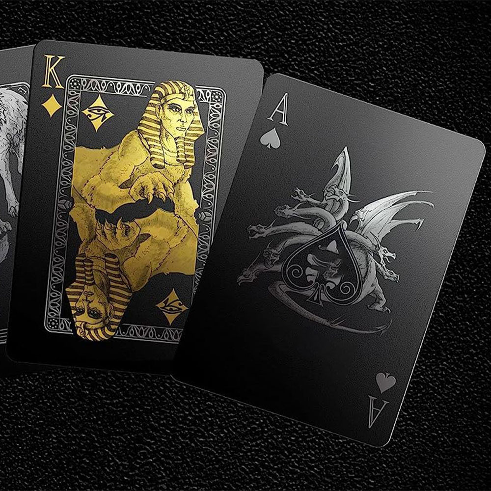 New Casino Cards Custom Gold Silver Stamping Plastic PVC Poker Waterproof Black Playing Cards