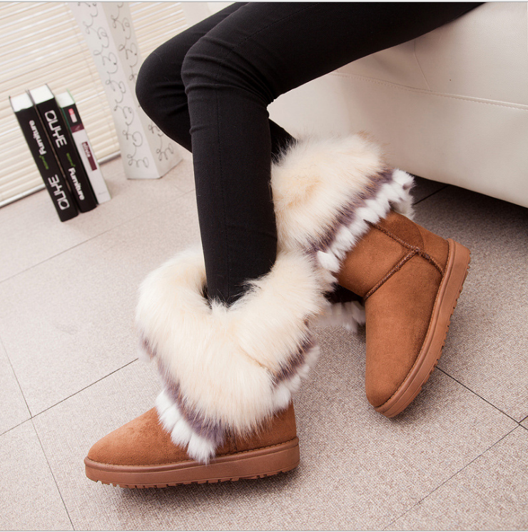 Oversized raccoon snow boots 2021 winter new fashion warm women's cotton boots