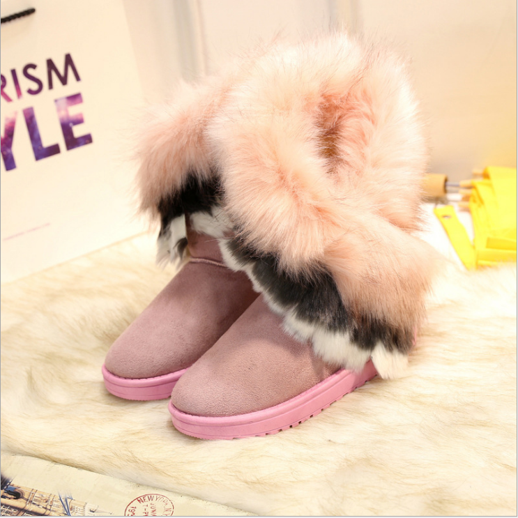 Oversized raccoon snow boots 2021 winter new fashion warm women's cotton boots