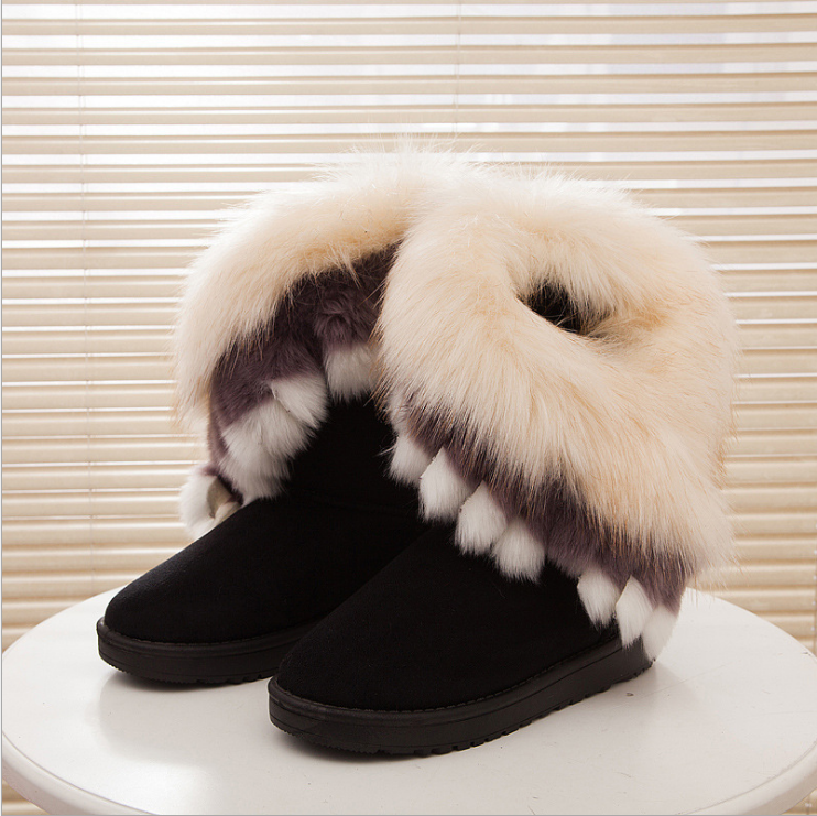 Oversized raccoon snow boots 2021 winter new fashion warm women's cotton boots