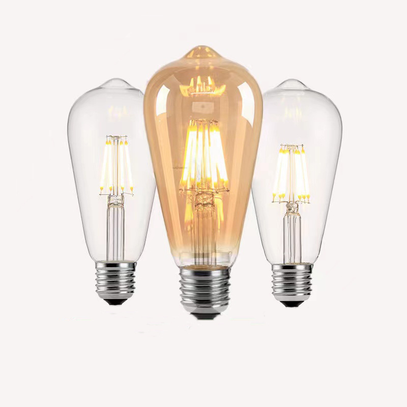 ALICSD Vintage LED Edison Bulbs 6W Equivalent 60W 700lm 80+ CRI E27 Medium Base ST64 Antique LED Filament Bulbs