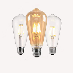 ALICSD Vintage LED Edison Bulbs 6W Equivalent 60W 700lm 80+ CRI E27 Medium Base ST64 Antique LED Filament Bulbs