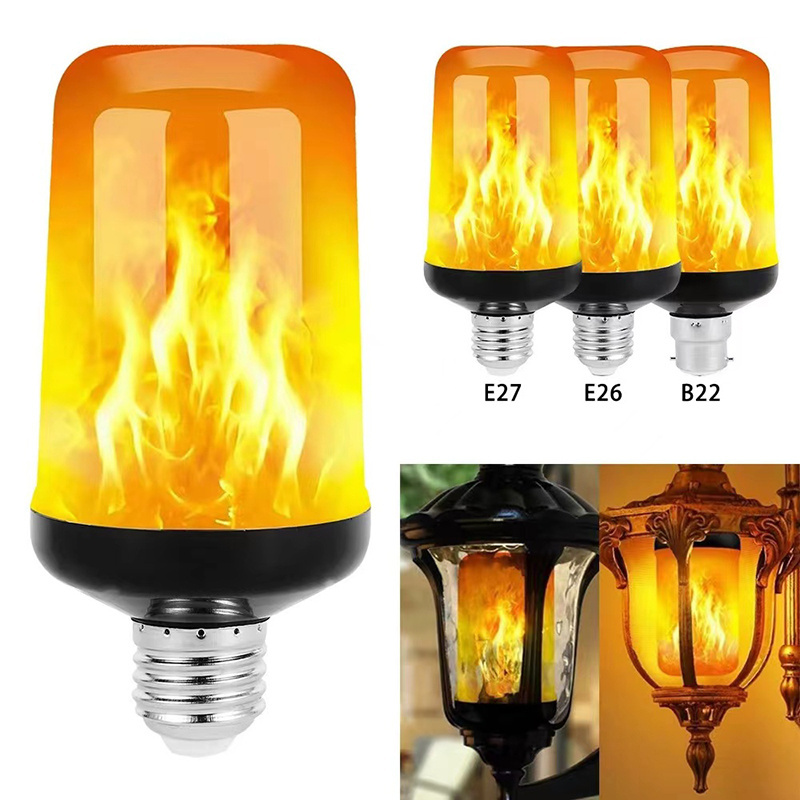 ALICSD LED Flame Light Bulbs with 4 Mode Upside Down Effect 5W Flicker Flame Light Bulb E26 E27 B22 Base Flickering Light Bulb