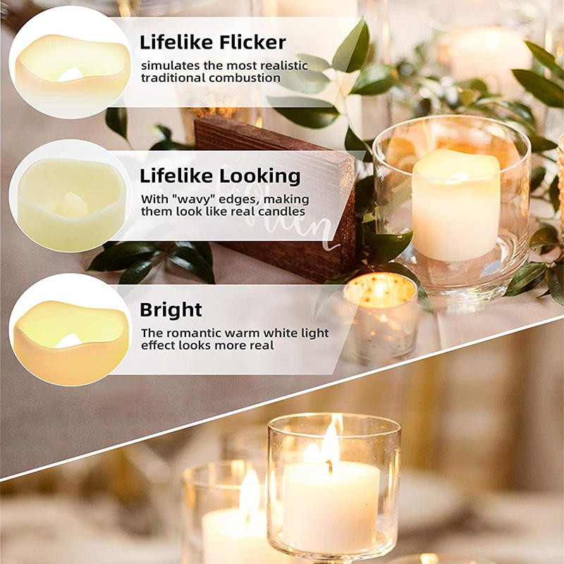 ALICSD Small LED Electric Candles Warm White Battery Operated Flameless Tealight Candles for Wedding Table Festival Christmas