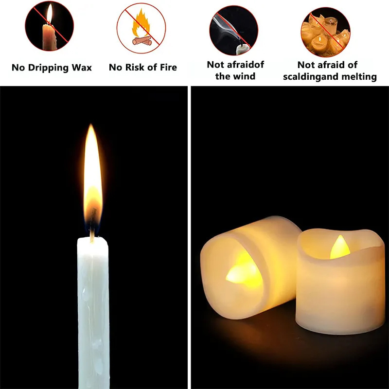 ALICSD ALICSD 12PCS Small LED Electric Candles Battery Operated Flameless Tealight Candles for Wedding Table Festival Christmas