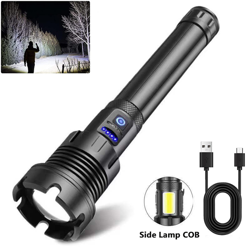 ALICSD Rechargeable LED Flashlight 3000lm High Lumens Flashlight With COB Side Light for Emergencies Camping Hiking