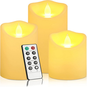 ALICSD Flameless Candles Battery Operated Candles with Remote Cycling 24 Hours Timer for Wedding Birthday Home Party Decor