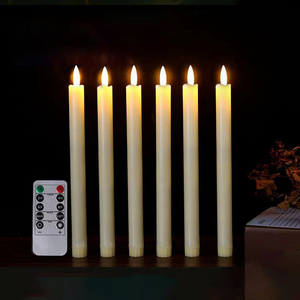 ALICSD 6pcs LED Flameless Candles Taper Flickering Candles Battery Operated Window Candles with Remote Control for Wedding